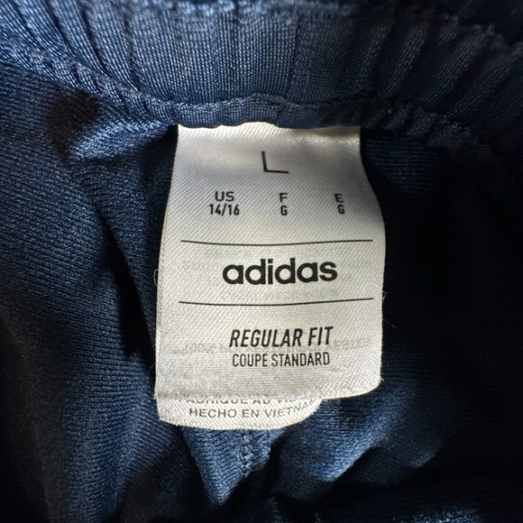 Adidas Youth L 14/16 Navy Blue White 3-Stripes Track Pants Regular Fit Athletic - Picture 5 of 11